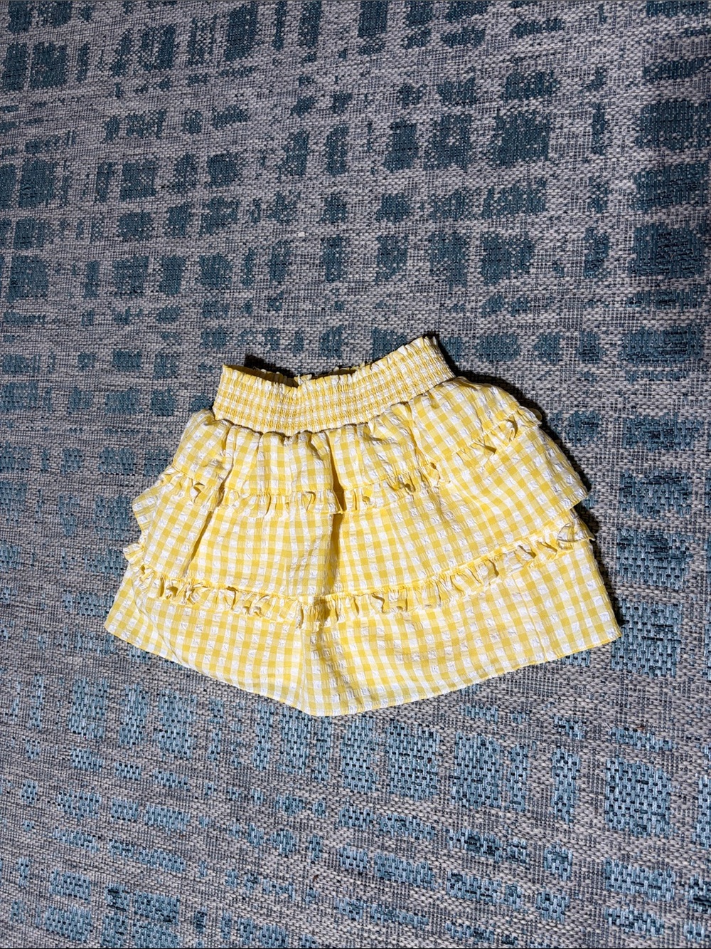 Francesca's Collections Yellow Gingham Ruffled Skirt for Kids